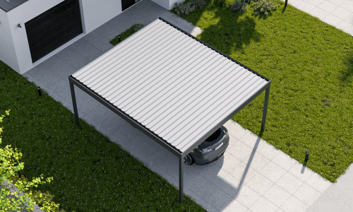 Flachdach Carport System aus Aluminium