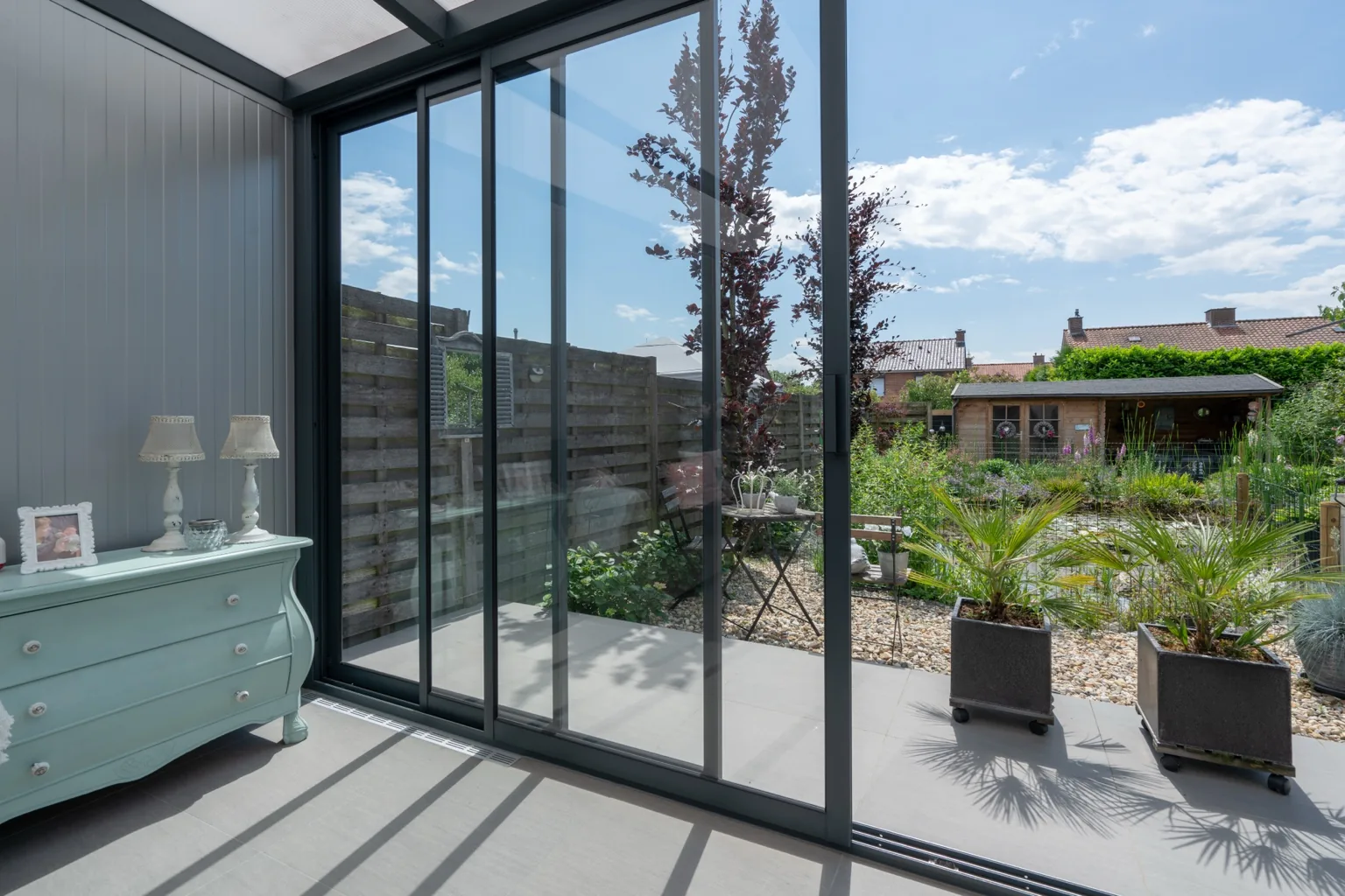 Glasschiebesystem für Terrasse in Saarbrücken