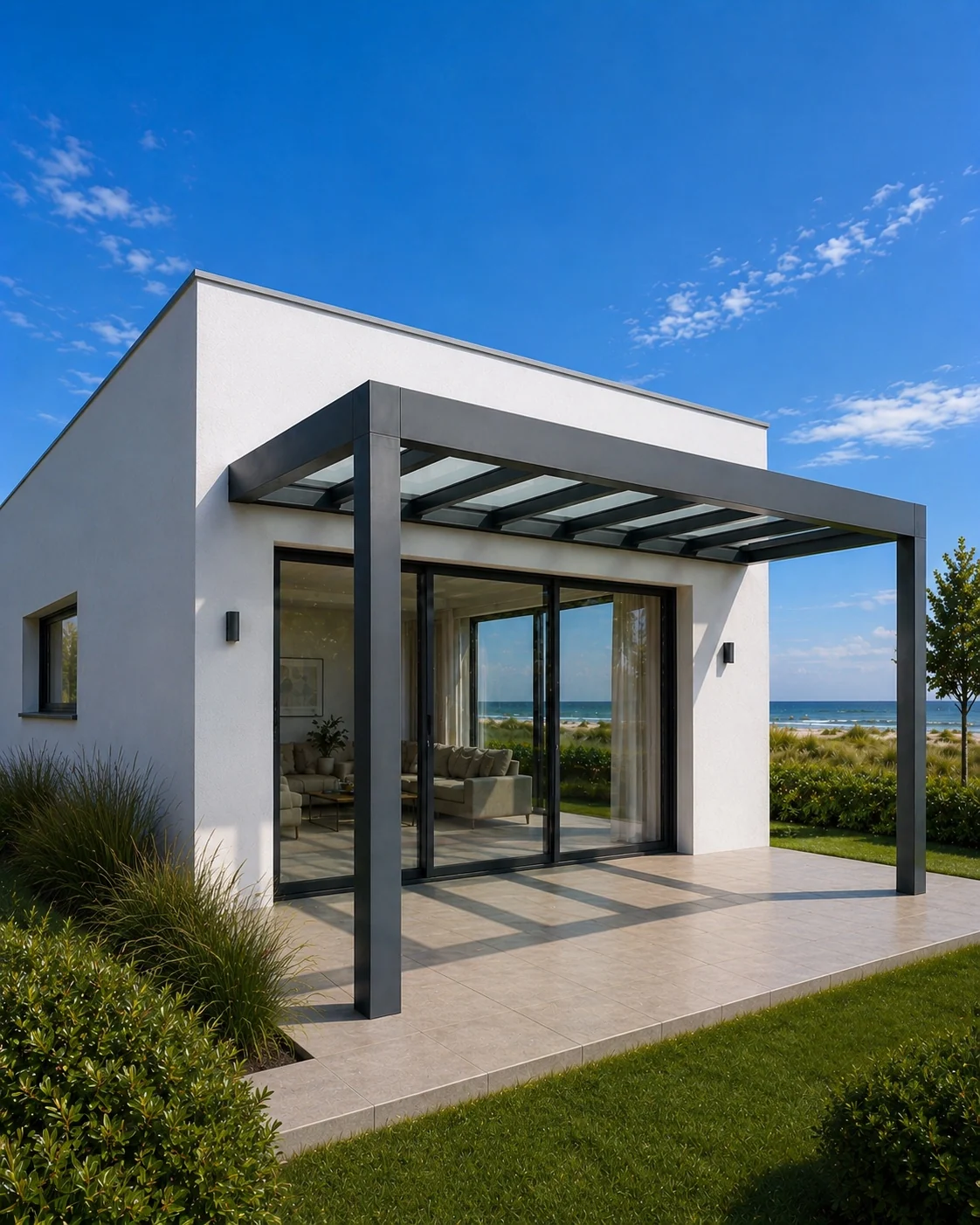 Moderne Aluminium Terrassenüberdachung im Saarland von PS Alu-Systeme
